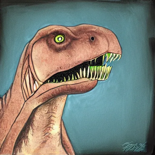 Image similar to a trex portrait