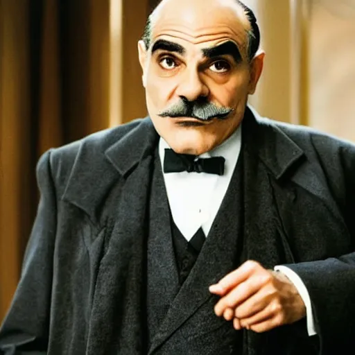 Image similar to david suchet as hercule poirot