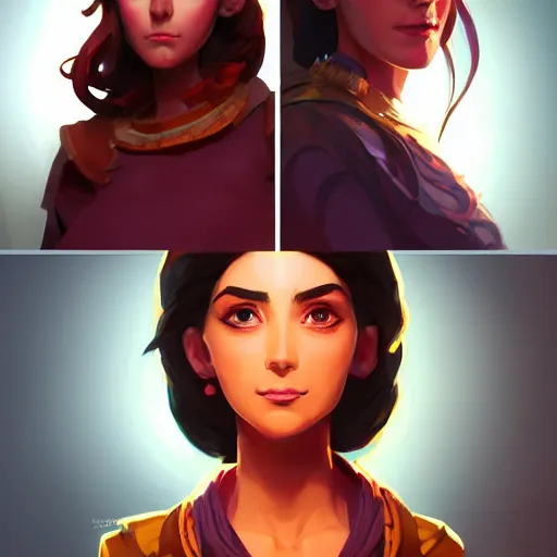 Image similar to female portrait, maya ali mage, gloomhaven, dynamic lighting, gaudy colors, octane render aesthetic, matte painting concept art, official fanart behance hd artstation by jesper ejsing, by rhads and makoto shinkai and lois van baarle and ilya kuvshinov and rossdraws