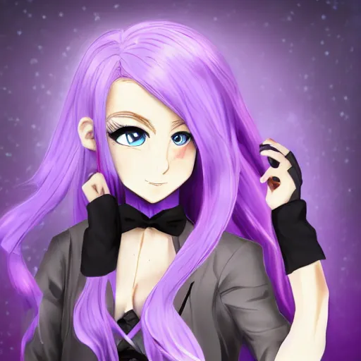 Prompt: fighter anime girl with purple eyes, long blonde hair wearing a tuxedo in a fighting stance, digital art, artstation, visual novel sprite, -h 1024 -n 6 -g