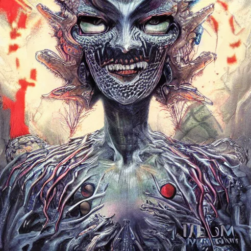 Prompt: realistic depiction of guwange, a video game screen showing a demonic looking creature, a poster by ayami kojima, deviantart, neoplasticism, ps 1 graphics, wiccan, marvel comics