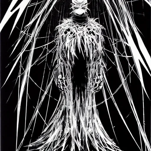 Image similar to Big Bird looking sinister, by Tsutomu Nihei, highly detailed