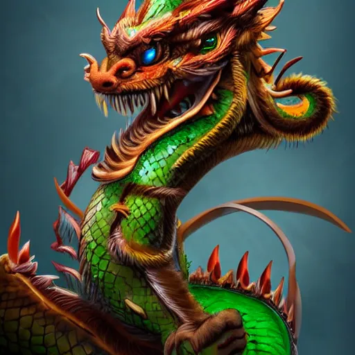 Prompt: cute baby chinese dragon on the shoulder of its master, insane details, emerald eyes, sharp focus, beautiful creature, cinematic rendering, artstation, 4 k, 8 k