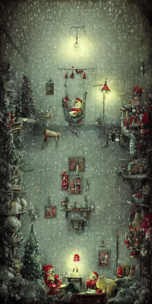 Image similar to an indoor christmas morning scene by alexander jansson