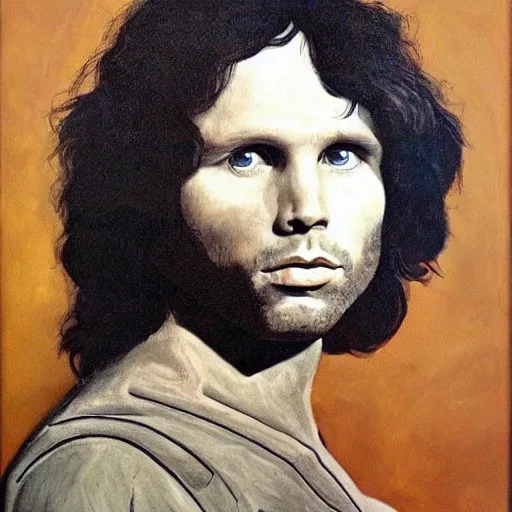 Image similar to portrait of jim morrison in style leonardo da vinciy