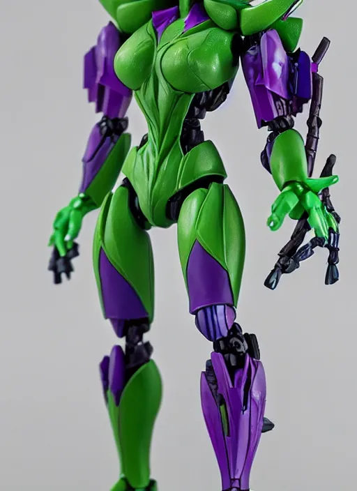 Prompt: Transformers Decepticon Poison Ivy action figure from Transformers: Robots in Disguise (2015), symmetrical details, by Hasbro, Takaratomy, tfwiki.net photography, product photography, official media