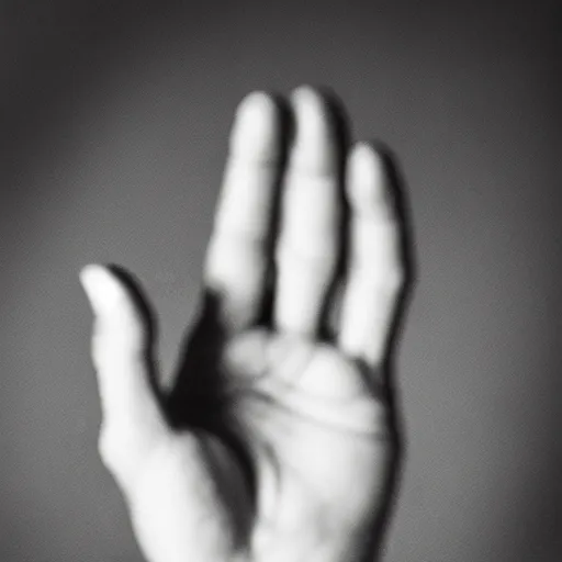 Prompt: studio photograph of a male human hand with a chiseled jawline