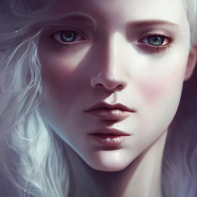 Image similar to self - portrait by charlie bowater and anna dittmann and artgerm and clemens ascher, portrait, intricate, elegant, product shot, macro, symmetrical face, highly detailed, dramatic lighting, sharp focus, octane render, trending on artstation, artstationhd, artstationhq, unreal engine, 4 k, 8 k