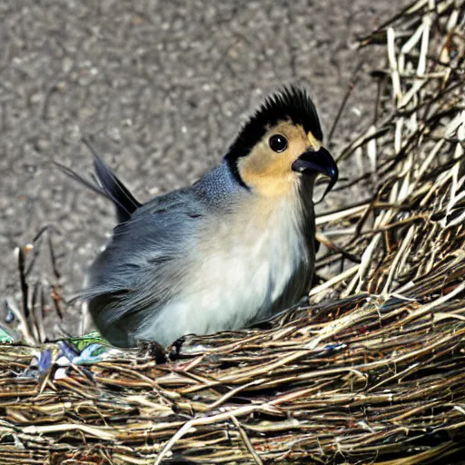 Prompt: a cartoonish bird sniffing fresh air after waking up in the morning, right before taking off the nest