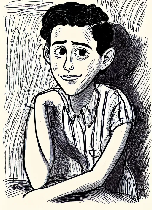 Image similar to a portrait of a pretty young lady by alison bechdel