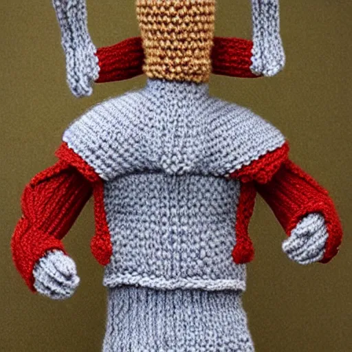 Prompt: knitted god,