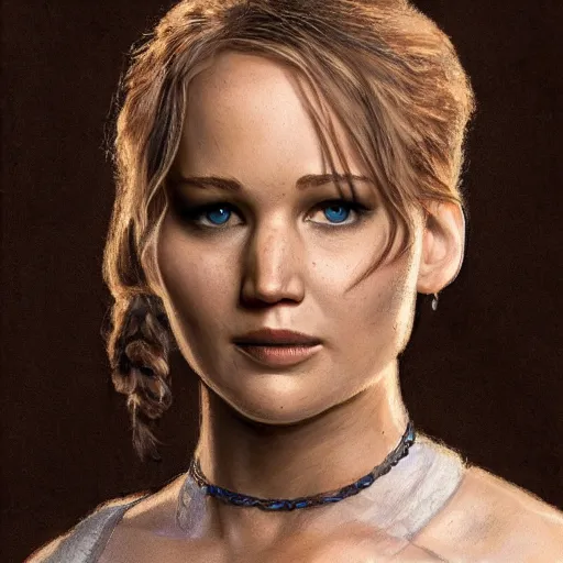 Prompt: Joann of Arc portrayed by Jennifer Lawrence, highly detailed, concept art