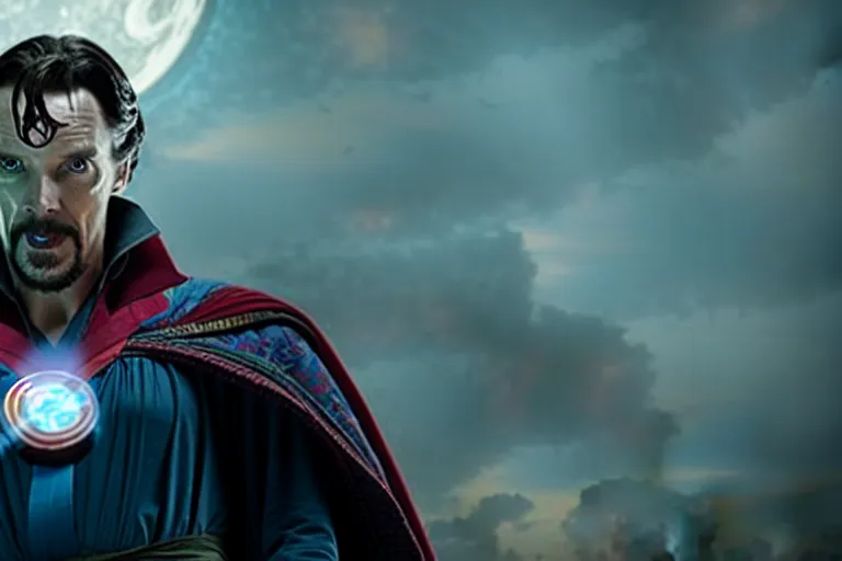 Image similar to film still of zombie Doctor Strange in new avengers movie, 4k