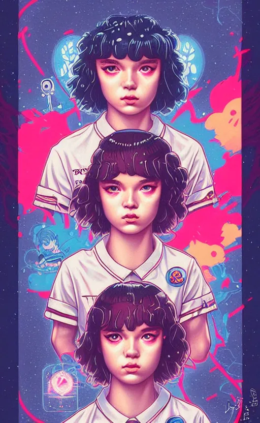 Image similar to kawaii lofi Stranger Things portrait by Tristan Eaton_Stanley Artgerm and Tom Bagshaw,