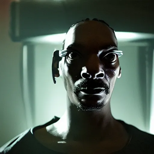 Prompt: movie still of snoop dog cyborg, cinematic composition, cinematic light, criterion collection, by edgar wright