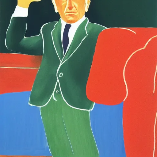 Prompt: the godfather, painting by david hockney