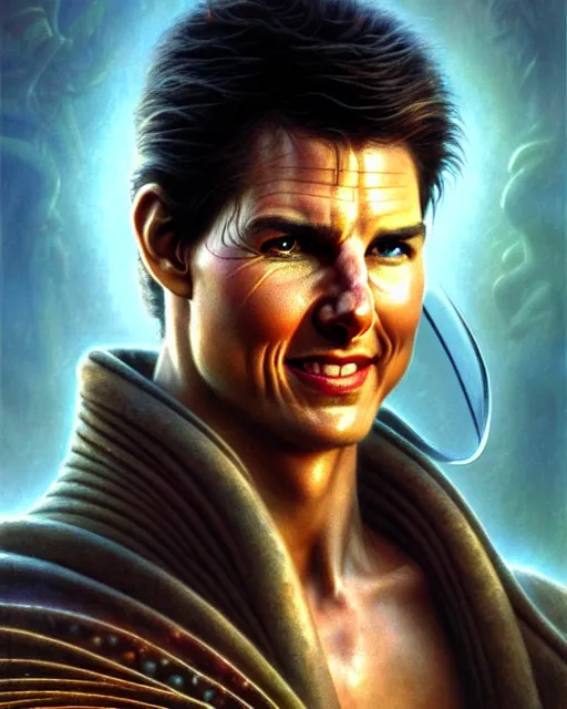 Prompt: tom cruise as a naʼvi from avatar fantasy character portrait, ultra realistic, wide angle, intricate details, blade runner artifacts, highly detailed by peter mohrbacher, boris vallejo, hajime sorayama aaron horkey, gaston bussiere, craig mullins