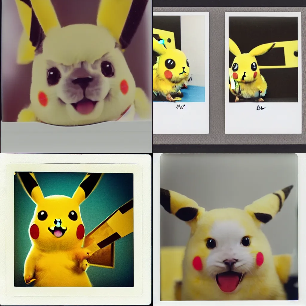 Prompt: Polaroid photo of a real life pikachu, award winning