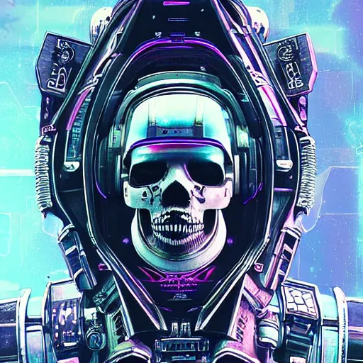 Image similar to portrait of a space pirate skull. intricate abstract. cyberpunk, vhs glitch. iridium visor, full face VR broken helmet. intricate artwork. nightmare fuel. terrifying ghost in the shell. empty oxygen tank. warhammer 40k crimes against humanity. sci-fi knight rider k2000 led. by Tooth Wu, wlop, beeple, dan mumford. octane render, trending on artstation, greg rutkowski very coherent symmetrical artwork. cinematic, hyper realism, high detail, octane render, 8k, iridescent accents, black and white