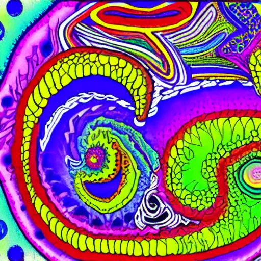 Image similar to a psychedelic doodle of a