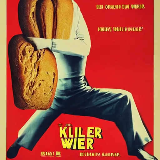 Image similar to poster from a 1 9 6 0 s horror movie featuring a killer loaf or bread, movie poster