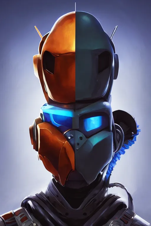 Image similar to epic mask helmet robot ninja portrait stylized as fornite style game design fanart by concept artist gervasio canda, behance hd by jesper ejsing, by rhads, makoto shinkai and lois van baarle, ilya kuvshinov, rossdraws global illumination radiating a glowing aura global illumination ray tracing hdr render in unreal engine 5