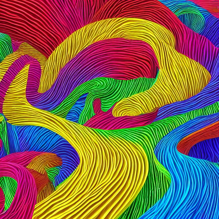 Image similar to calligraphy twisted forms, inside the colorful 3 d calligraphy realm, high definition image, extremely detailed and intricate