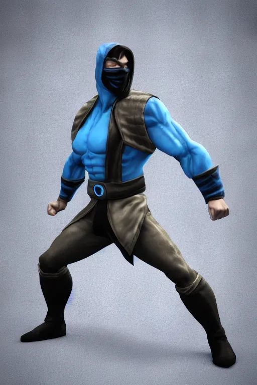 Image similar to sub - zero from mortal kombat 3 d render