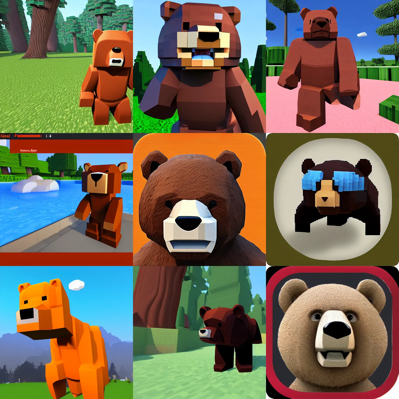 Prompt: A Bear in Roblox