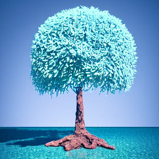 Prompt: eyeball growing form tree branch,ocean tree,C4d,8k cleaning future ,highly quality penetrating feeling bright light