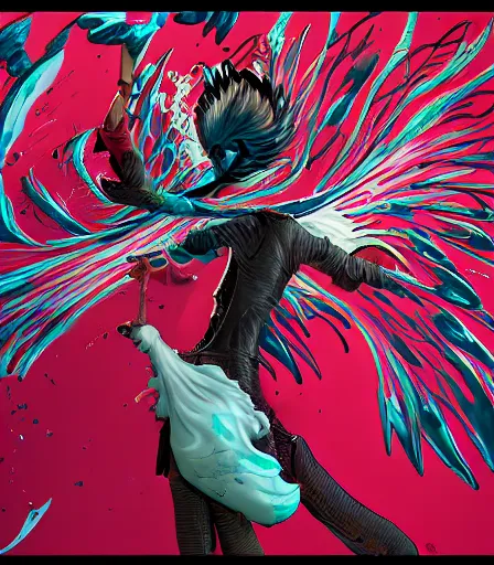 Image similar to Tim Burtons style Gundham Wing by Alex Pardee and Nekro and Petros Afshar, and James McDermott,unstirred paint, vivid color, cgsociety 4K