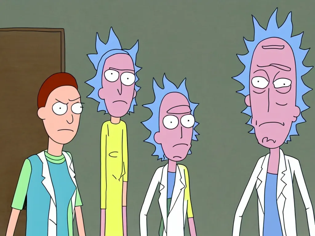 Prompt: a still from a female version of rick and morty