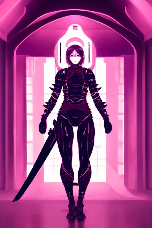 Image similar to portrait futuristic ninja gaiden female, in a future tokyo temple, neon light, ssci - fi and fantasy, intricate and very very beautiful and elegant, highly detailed, digital painting, artstation, concept art, smooth and sharp focus, illustration, art by tan zi and ayanamikodon and alphonse mucha and wlop, ninja wardrobe by irakli nadar