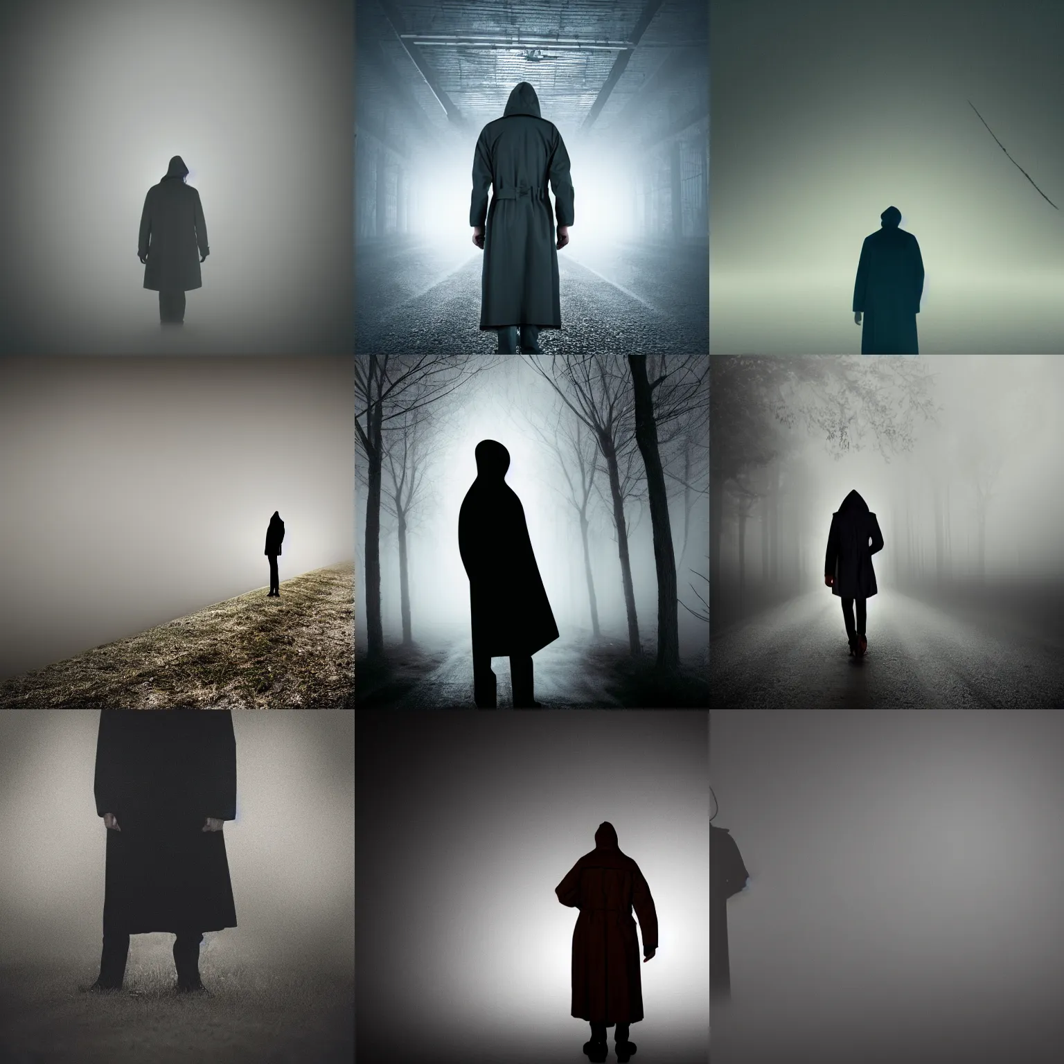 Prompt: human insect in trenchcoat, dark foggy atmosphere