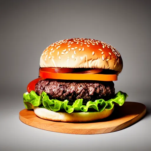 Prompt: a burger - cat hybrid, studio lighting, professional photography