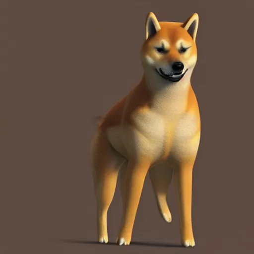 Prompt: a shiba inu in a horse disguise. highly detailed