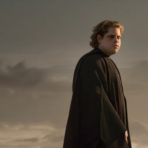 Image similar to jonah hill as anakin skywalker in star wars episode 3, 8k resolution, full HD, cinematic lighting, award winning, anatomically correct