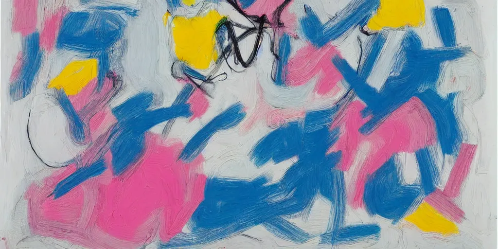 Image similar to abstract painting de kooning thin scribble on white canvas, blue and pink shift, martha jungwirth sketch, drawn by yves tanguy, oil on canvas, thick impasto