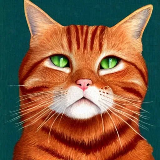 Image similar to Official Portrait of United States President Red tabby cat