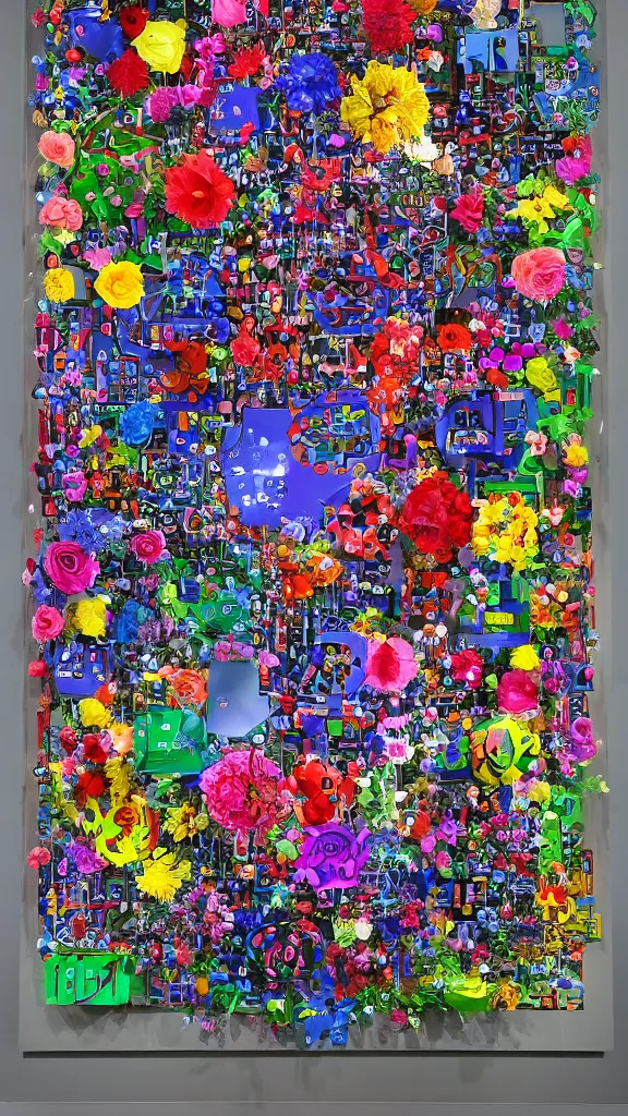 Image similar to gui for a program that brings u flowers in the pouring rain, esoteric, by nam june paik