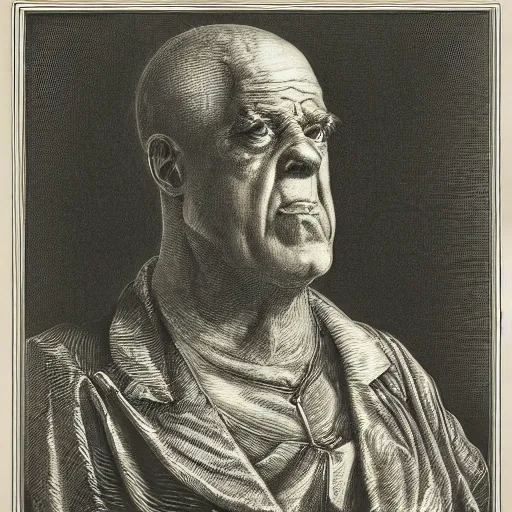 Image similar to Portrait of Homer Simpson by Gustave Doré