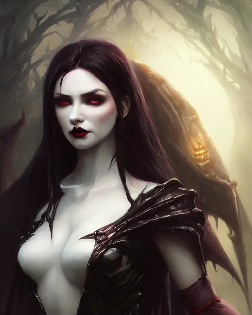 Image similar to dark vampire princess, highly detailed, d & d, fantasy, highly detailed, digital painting, trending on artstation, concept art, sharp focus, illustration, global illumination, shaded, art by artgerm and greg rutkowski and fuji choko and viktoria gavrilenko and hoang lap