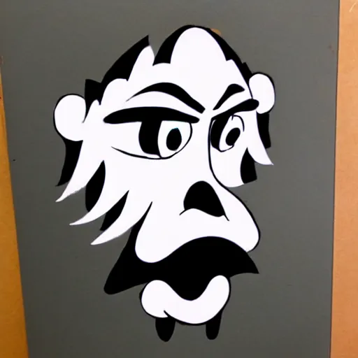 Image similar to silly fire cartoon character in the style of 1930s Fleischer animation, painted in fluid acrylics