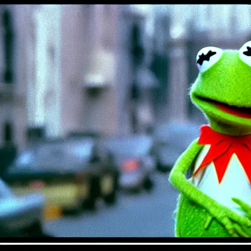 Prompt: kermit the frog (the muppets) in independence day (1996)