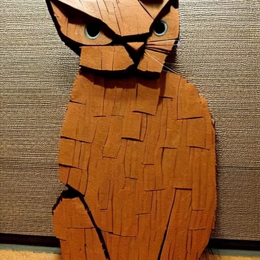 Image similar to cat made of tree bark real