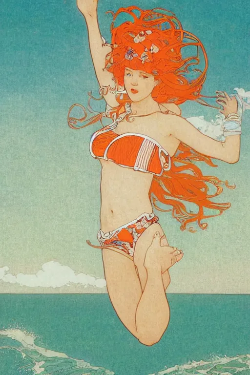 woman on an italian beach, by milo manara, Stable Diffusion