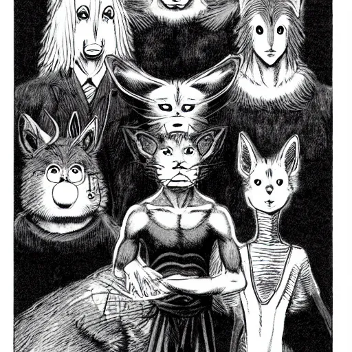 Image similar to Beastars :: Bill ,by Kentaro Miura :: Manga panel,