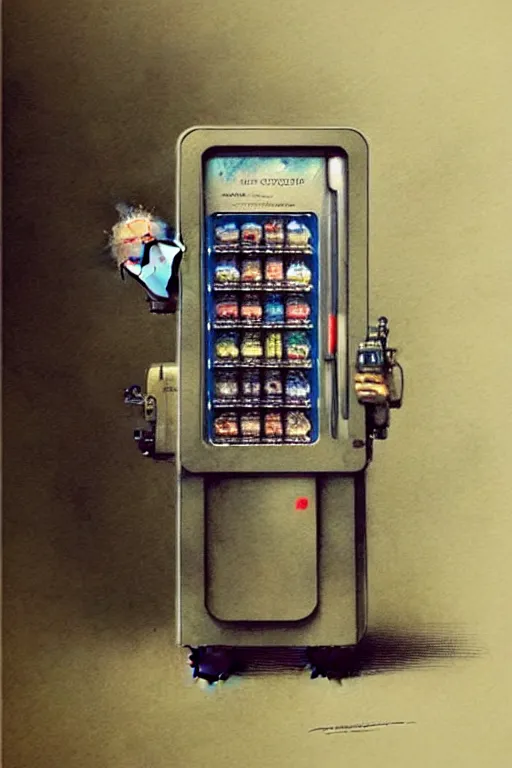 Image similar to ( ( ( ( ( 2 0 2 2 s robot vending machine. muted colors. ) ) ) ) ) by jean - baptiste monge!!!!!!!!!!!!!!!!!!!!!!!!!!!!!!