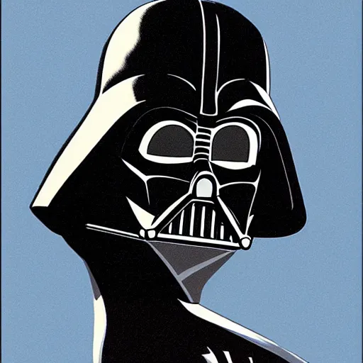 Image similar to darth vader retro minimalist portrait by jean giraud, moebius starwatcher comic, 8 k