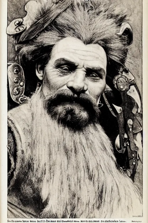 Prompt: head and shoulders portrait in a tavern of a dwarf adventurer, jovial, scarred lip, grandfatherly, leather armor, male, high fantasy, d & d, by alphonse mucha, face details, extremely detailed, vogue magazine photo